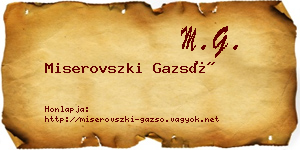 Miserovszki Gazsó névjegykártya